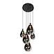 Mexlite Hanglamp Glimsy 5 lichts Ø 45 cm zwart