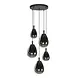 Mexlite Hanglamp Glimsy 5 lichts Ø 45 cm zwart