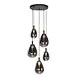 Mexlite Hanglamp Glimsy 5 lichts Ø 45 cm zwart