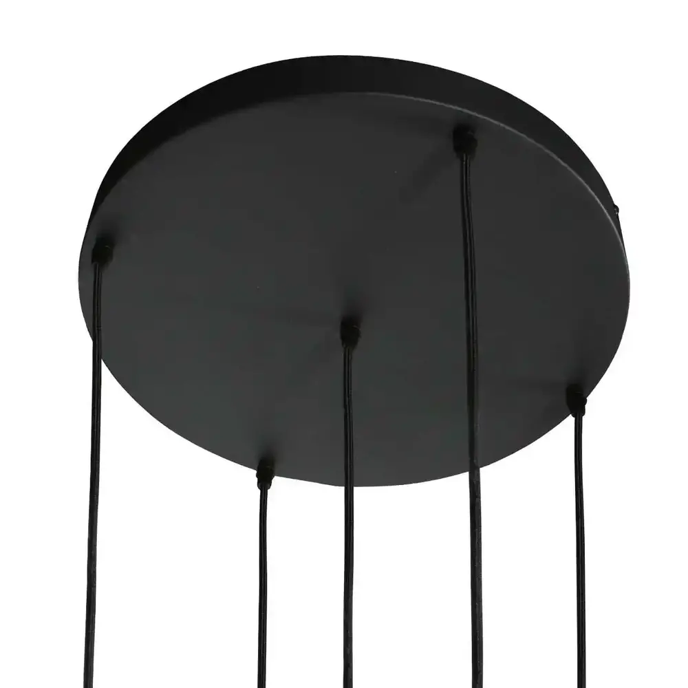 Mexlite Hanglamp Glimsy 5 lichts Ø 45 cm zwart