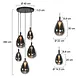 Mexlite Hanglamp Glimsy 5 lichts Ø 45 cm zwart
