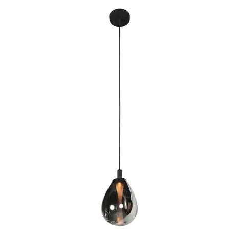 Mexlite Hanglamp Glimsy 1 lichts Ø 22 cm zwart Mexlite Hanglamp Glimsy 1 lichts Ø 22 cm zwart