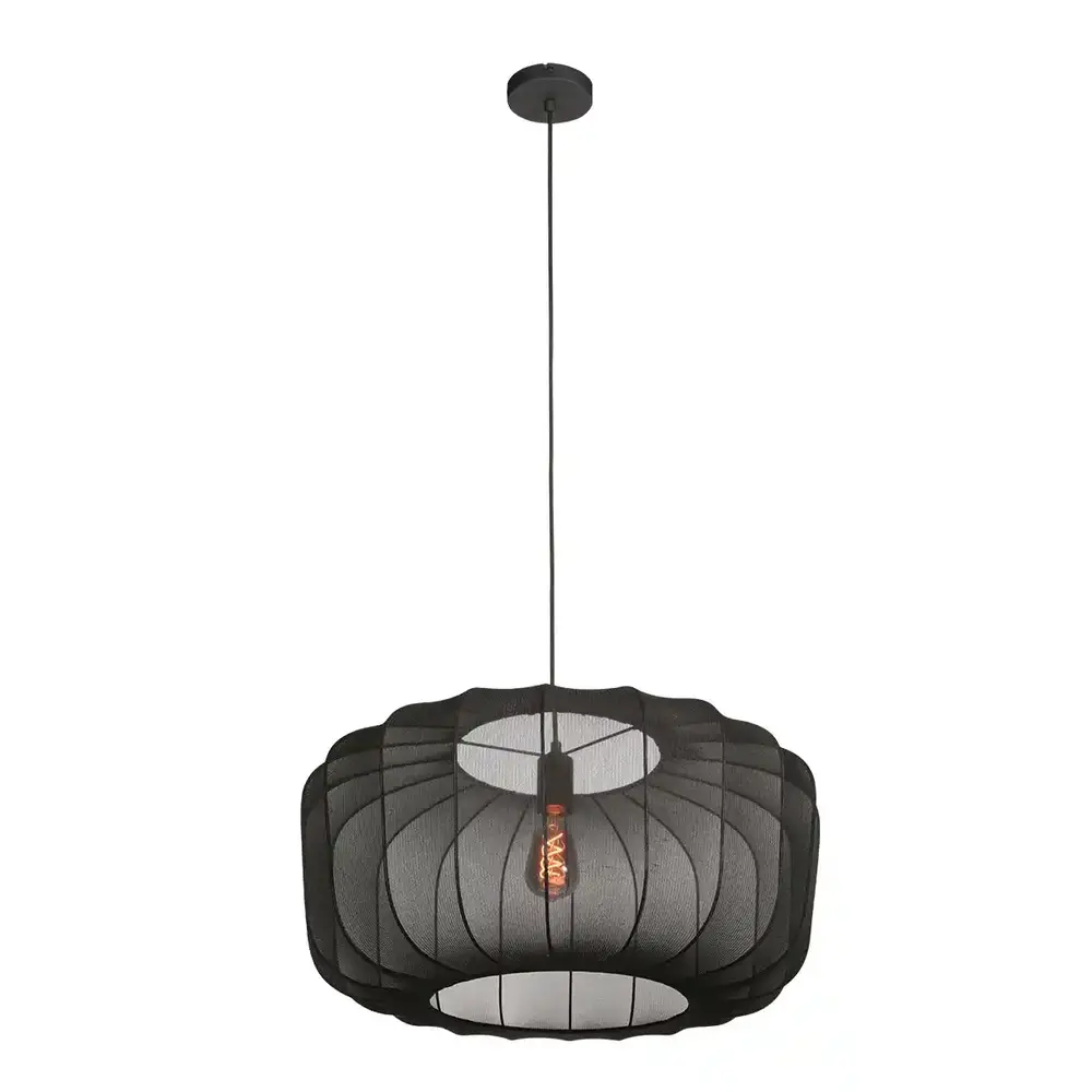 Anne Light & home Hanglamp Sable Ø 60 cm linnen zwart Anne Light & home Hanglamp Sable Ø 60 cm linnen zwart