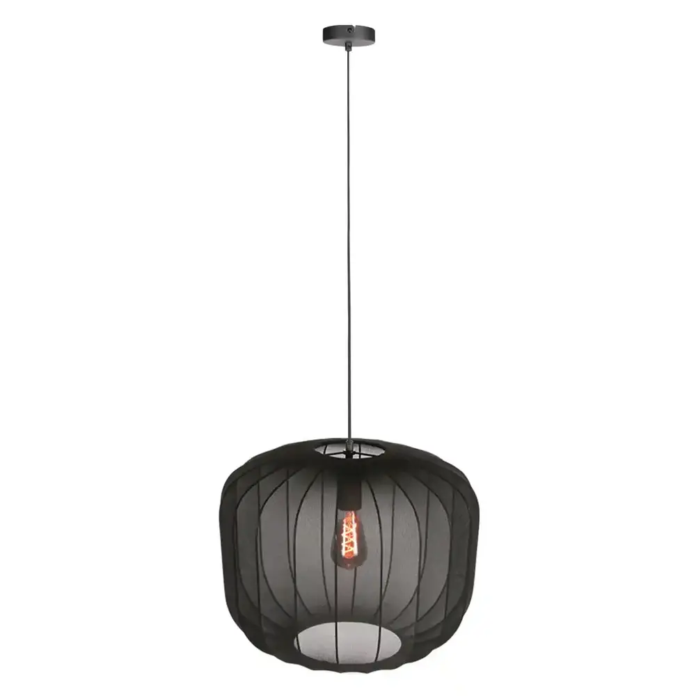Anne Light & home Hanglamp Sable Ø 55 cm linnen zwart Anne Light & home Hanglamp Sable Ø 55 cm linnen zwart