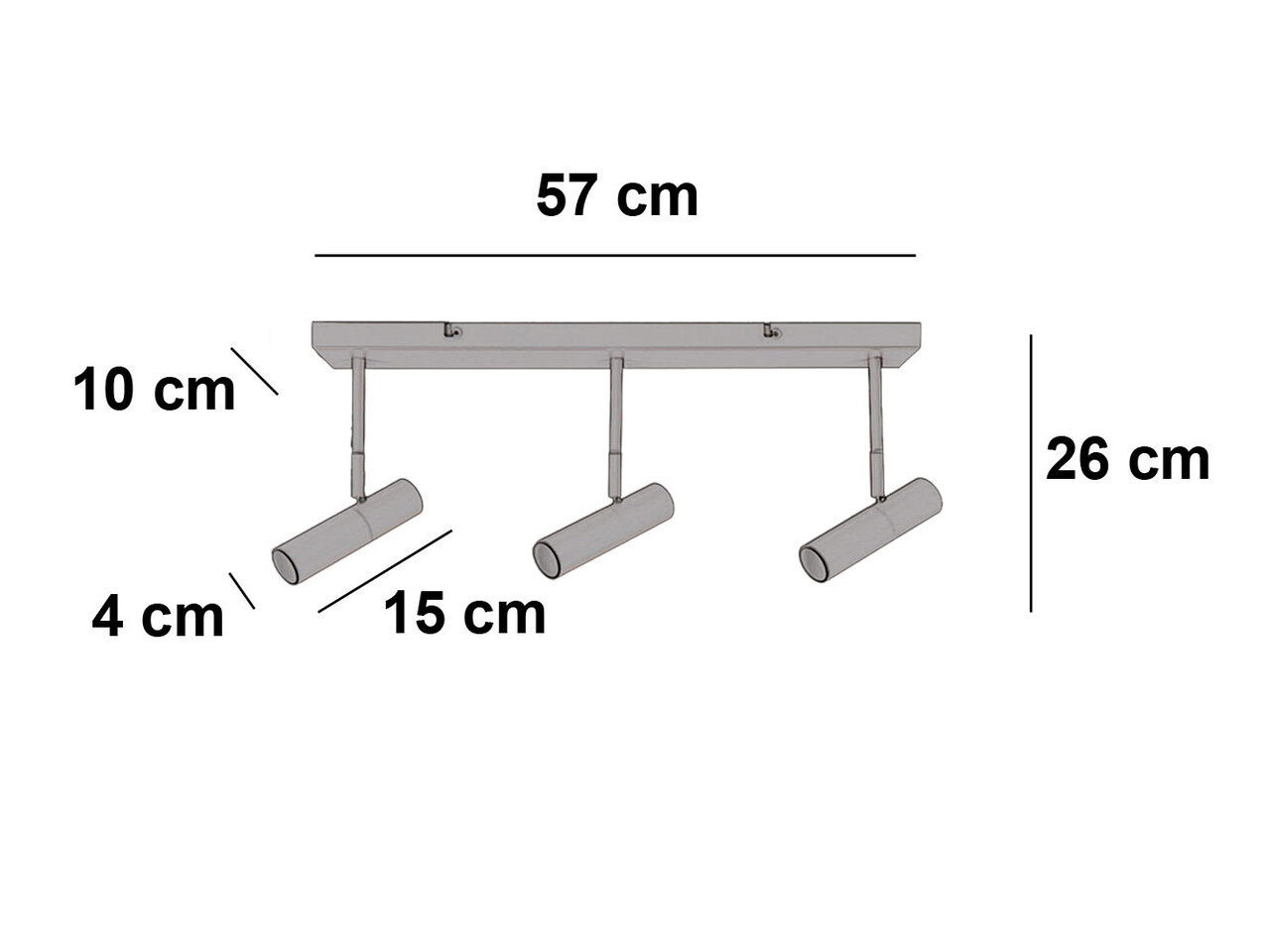 Freelight Spot Undici 3 lichts L 57 cm beige Freelight Spot Undici 3 lichts L 57 cm beige