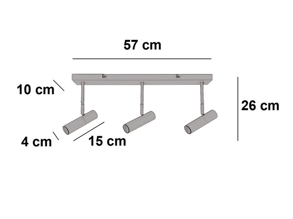 Freelight Spot Undici 3 lichts L 57 cm beige Freelight Spot Undici 3 lichts L 57 cm beige