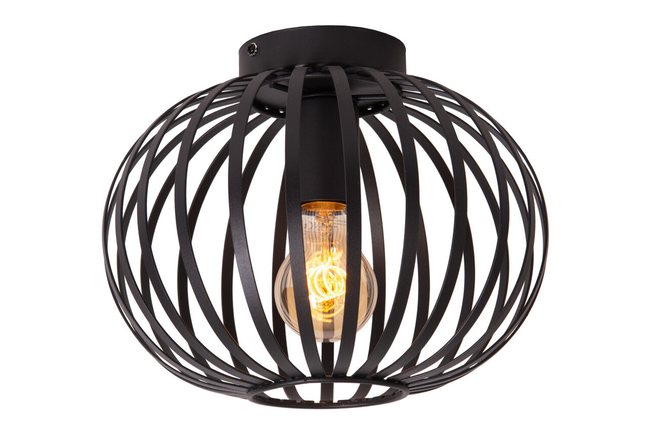 Lucide MANUELA - Plafonnière - Ø 25 cm - 1xE27 - Zwart