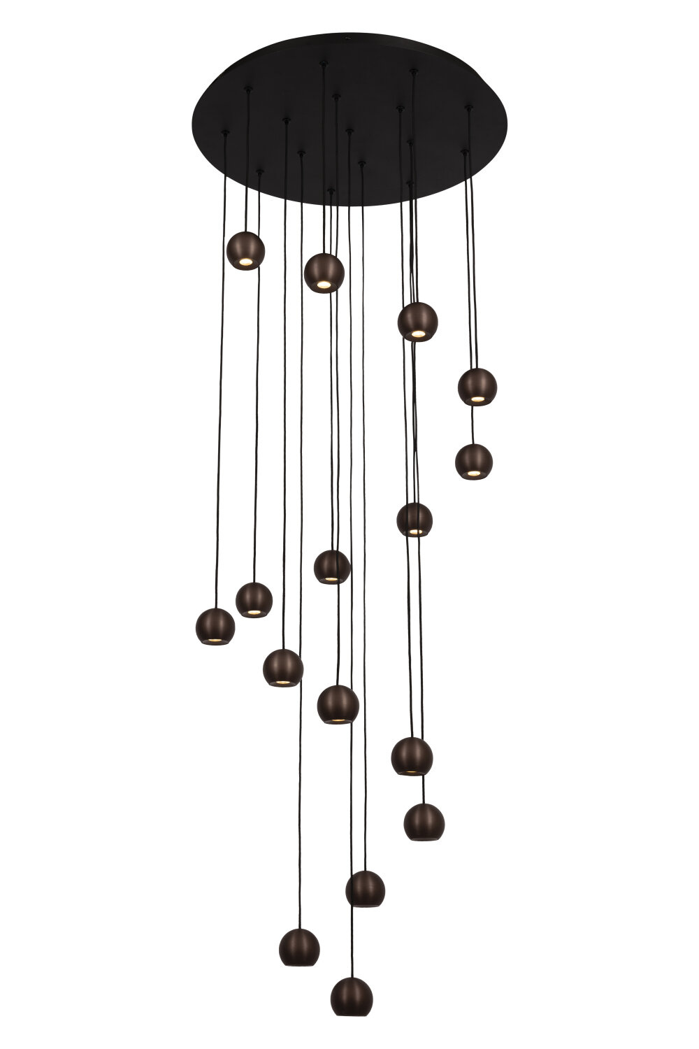 Lucide MONTANA - Hanglamp - LED Dimb. - CCT - 16x5,7W 2700K/4000K - Koffie | Premium