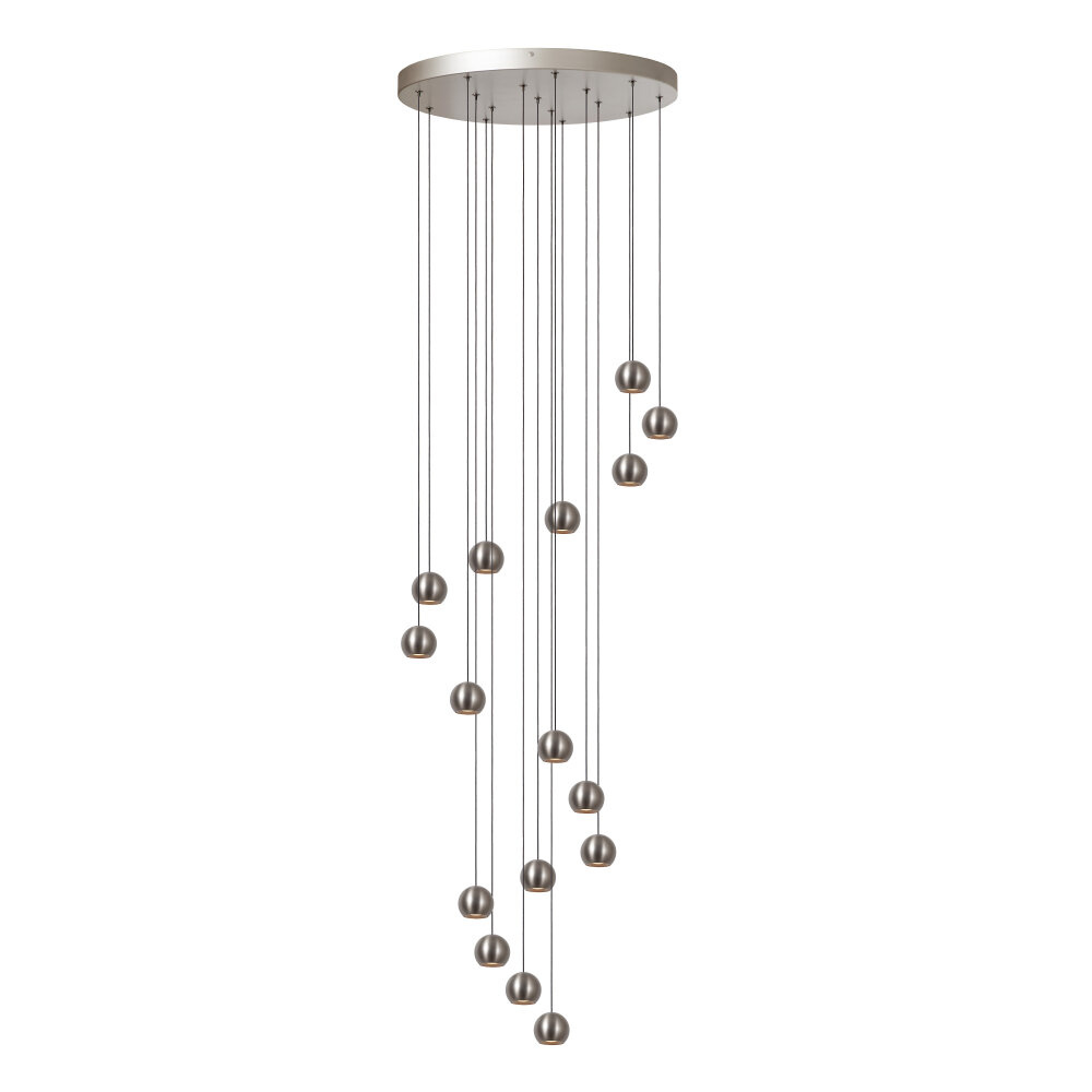 Lucide MONTANA - Hanglamp - LED Dimb. - CCT - 16x5,7W 2700K/4000K - Grijs ijzer | Premium