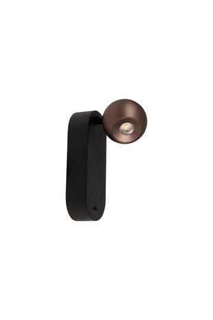 Lucide MONTANA - Wandlamp - LED - CCT - 1x6W 2700K/4000K - Met USB oplaadpunt - Koffie - Premium