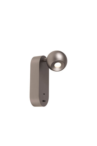 Lucide MONTANA - Wandlamp - LED - CCT - 1x6W 2700K/4000K - Met USB oplaadpunt - Grijs ijzer - Premium Lucide MONTANA - Wandlamp - LED - CCT - 1x6W 2700K/4000K - Met USB oplaadpunt - Grijs ijzer - Premium