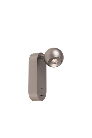 Lucide MONTANA - Wandlamp - LED - CCT - 1x6W 2700K/4000K - Met USB oplaadpunt - Grijs ijzer - Premium Lucide MONTANA - Wandlamp - LED - CCT - 1x6W 2700K/4000K - Met USB oplaadpunt - Grijs ijzer - Premium