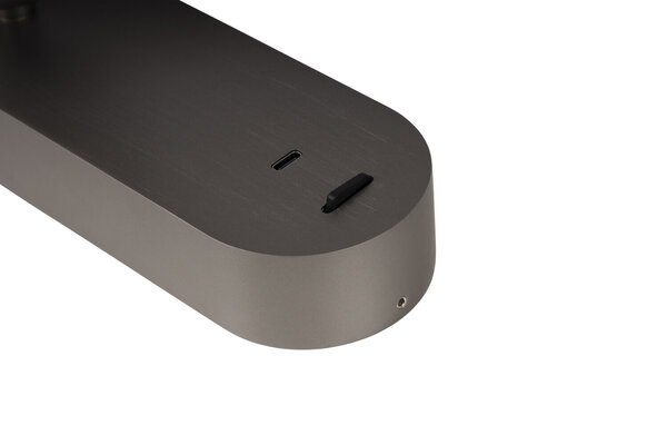 Lucide MONTANA - Wandlamp - LED - CCT - 1x6W 2700K/4000K - Met USB oplaadpunt - Grijs ijzer - Premium Lucide MONTANA - Wandlamp - LED - CCT - 1x6W 2700K/4000K - Met USB oplaadpunt - Grijs ijzer - Premium