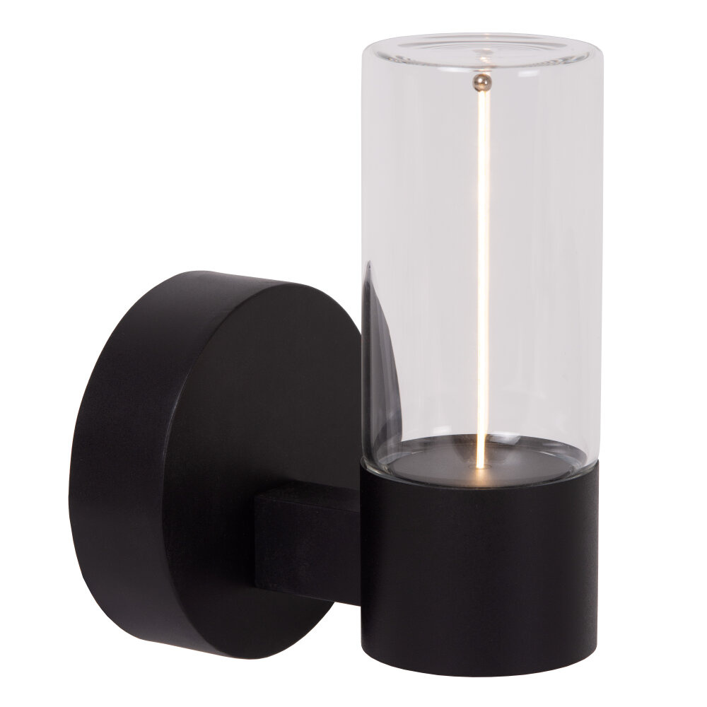Lucide FILANI - Wandlamp Binnen/Buiten - LED - 1x6,5W 2700K - IP54 - Zwart - Essential