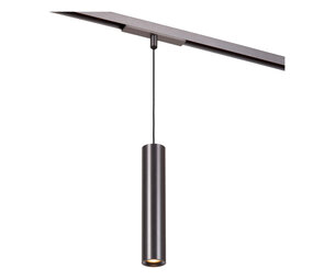 Lucide Premium LINIAL LUXUS Hanglamp - 1-fase Railsysteem/ Railverlichting - 1xLED - Mat Zwart Chroom
