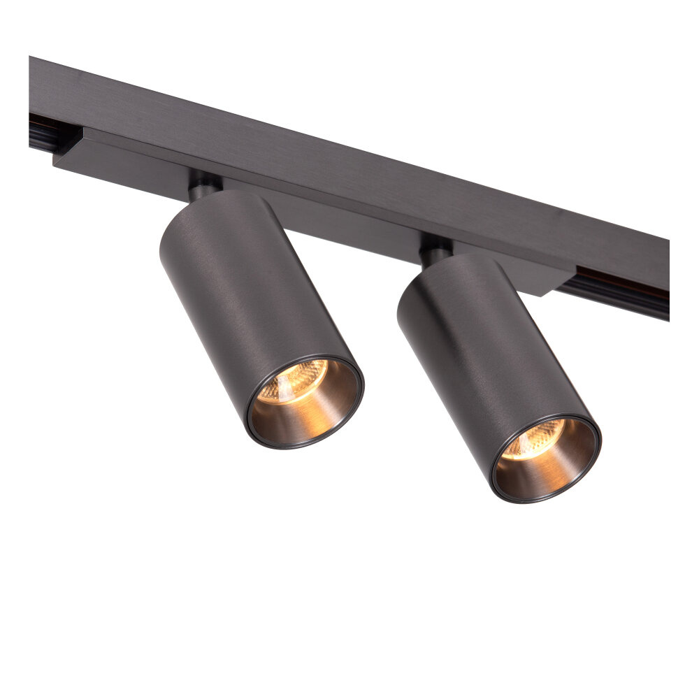 Lucide Premium LINIAL BIXX Railspot - 1-fase Railsysteem/ Railverlichting - 2xLED - Mat Zwart Chroom