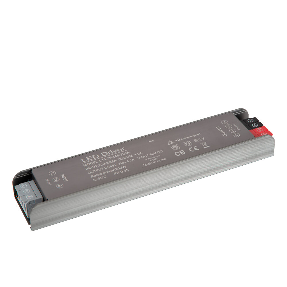 Lucide Premium LINIAL Inbouwdriver 200W - 1-fase Railsysteem / Railverlichting - Smart - 48V Track - Grijs