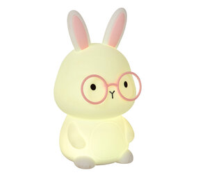 Lucide PINCHA RABBIT - Oplaadbare Tafellamp Kinderkamer - Accu/Batterij - LED 3 StepDim - RGB - Wit | Essential