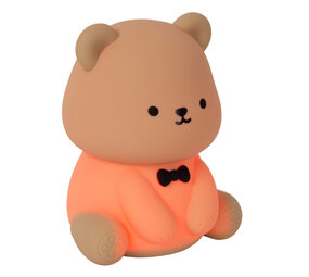 Lucide PINCHA BEAR - Oplaadbare Tafellamp Kinderkamer - Accu/Batterij - LED 3 StepDim - 1x0,5W 2100K - RGB - Bruin | Essential