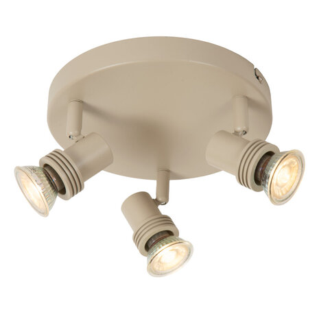 Lucide KIANTI - Plafondspot - Ø 21 cm - 3xGU10 (MR16) - Taupe