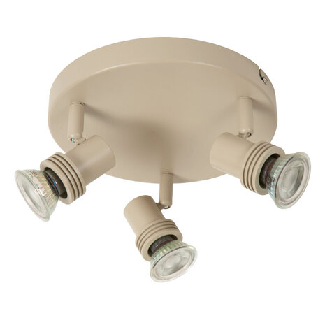 Lucide KIANTI - Plafondspot - Ø 21 cm - 3xGU10 (MR16) - Taupe