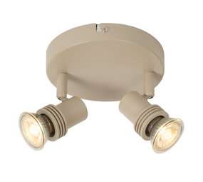 Lucide KIANTI - Plafondspot - Ø 15 cm - 2xGU10 (MR16) - Taupe