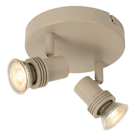 Lucide KIANTI - Plafondspot - Ø 15 cm - 2xGU10 (MR16) - Taupe Lucide KIANTI - Plafondspot - Ø 15 cm - 2xGU10 (MR16) - Taupe