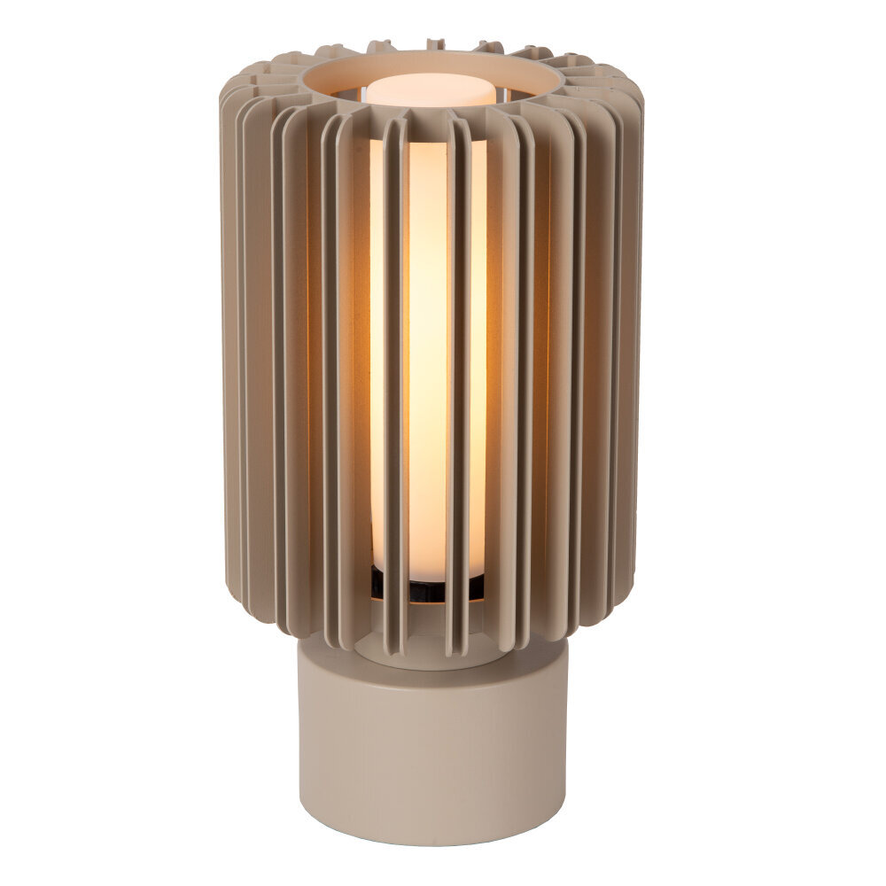 Lucide LAMBRES - Tafellamp - Ø 15 cm - 1xE27 - Taupe