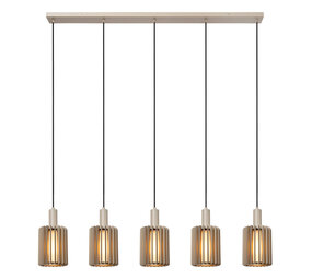Lucide LAMBRES - Hanglamp - 5xE27 - Taupe