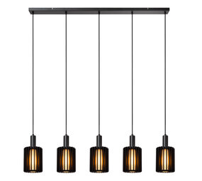 Lucide LAMBRES - Hanglamp - 5xE27 - Zwart