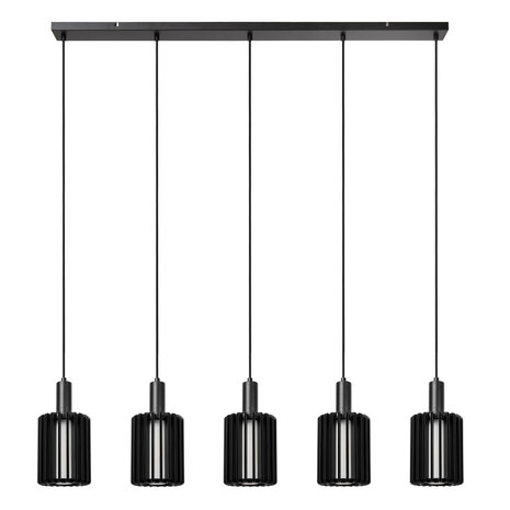 Lucide LAMBRES - Hanglamp - 5xE27 - Zwart