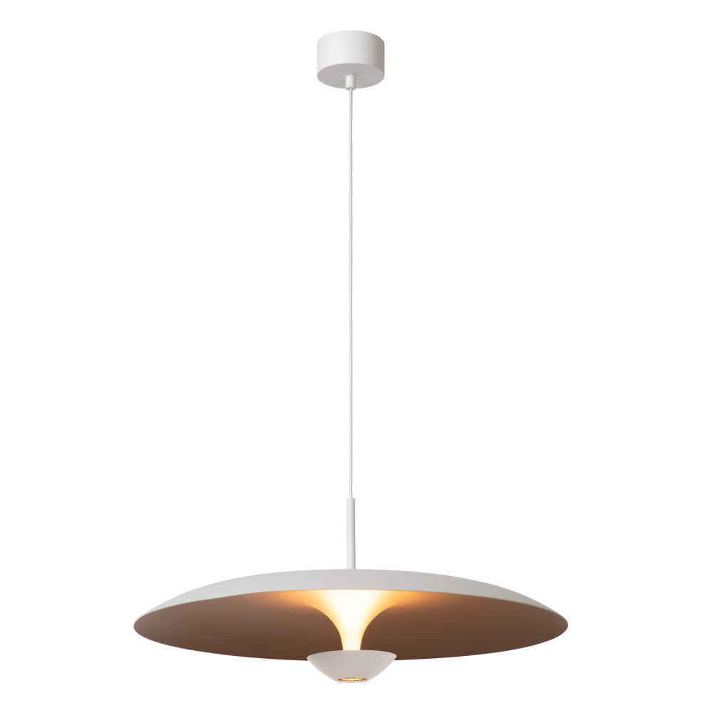 Lucide KENNETH - Hanglamp - Ø 60 cm - LED Dimb. - 1x16W 2700K - Wit | Premium