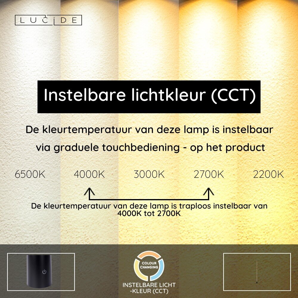 Lucide EQUINOX - Vloerlamp - LED Dimb. - CCT - 1x26W 2700K/4000K - Handbewegingssensor - Koffie | Vibes