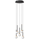 Lucide CALINA - Hanglamp - Ø 41,8 cm - LED Dimb. - CCT - 5x7,4W 2200K/3300K - Met vervangbare LED-module - Zwart - Premium