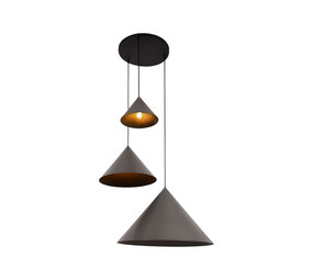 Lucide SPITZE - Hanglamp - Ø 68 cm - 3xE27 - Grijs | Vibes