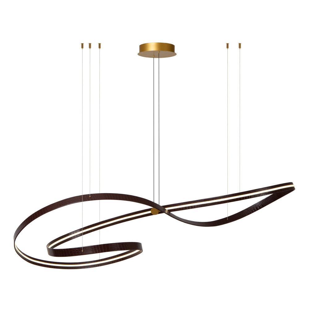 Lucide SLALOM - Hanglamp - LED Dimb. - CCT - 1x80W 2200K/4000K - Koffie | Premium