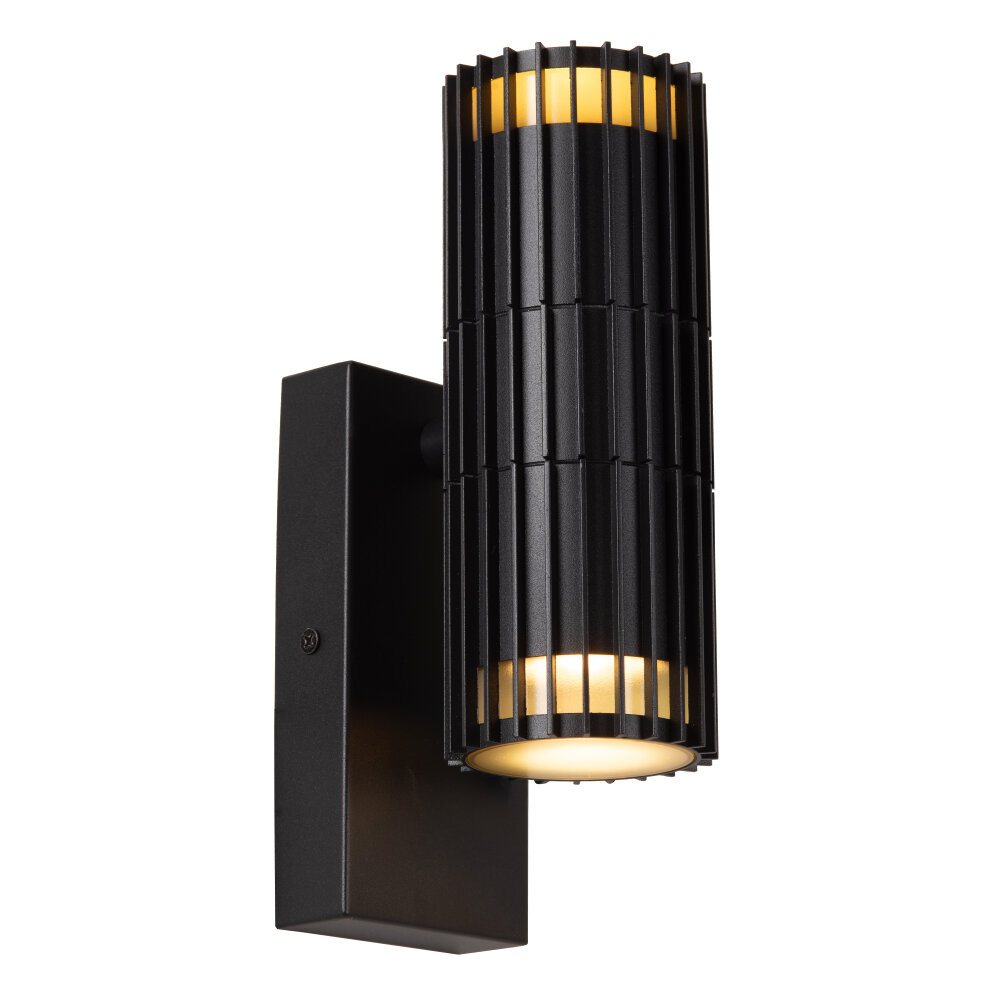 Lucide TIMBALA - Wandspot / Wandlamp Binnen/Buiten - 2xGU10 - IP44 - Zwart | Essential afbeelding