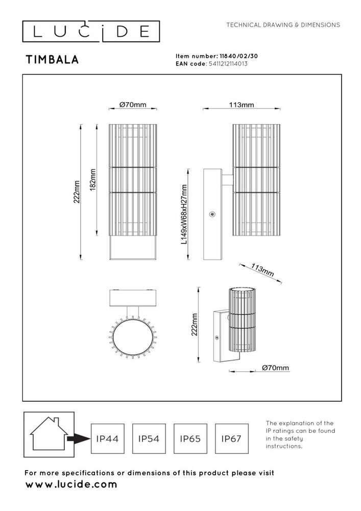 Lucide TIMBALA - Wandspot / Wandlamp Binnen/Buiten - 2xGU10 - IP44 - Zwart | Essential Lucide TIMBALA - Wandspot / Wandlamp Binnen/Buiten - 2xGU10 - IP44 - Zwart | Essential