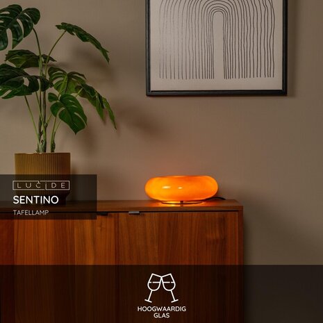 Lucide SENTINO - Tafellamp - Ø 29,5 cm - 3xG9 - Oranje