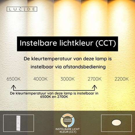 Lucide CASTOR - Plafonnière - Ø 32 cm - LED Dimb. - CCT - 1x20W 2700K/6500K - RGB - Opaal