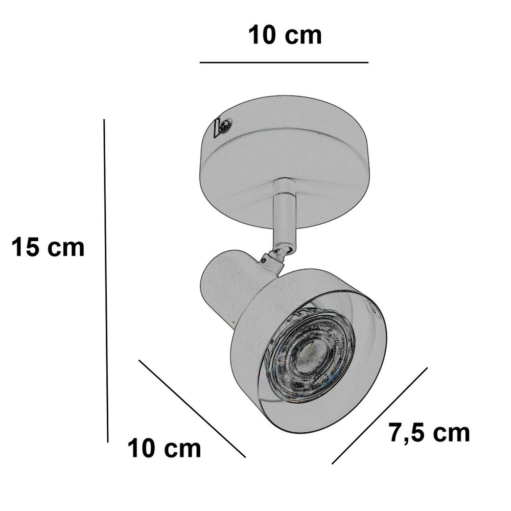 Freelight Spot Lunata 1 lichts Ø 10 cm beige