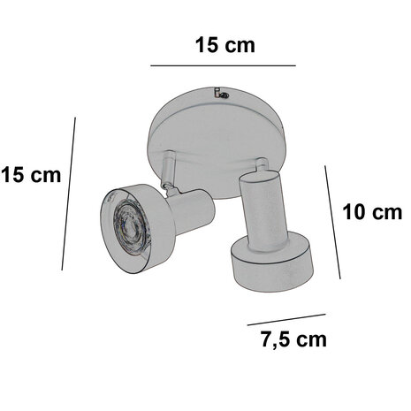 Freelight Spot Lunata 2 lichts Ø 15 cm beige Freelight Spot Lunata 2 lichts Ø 15 cm beige