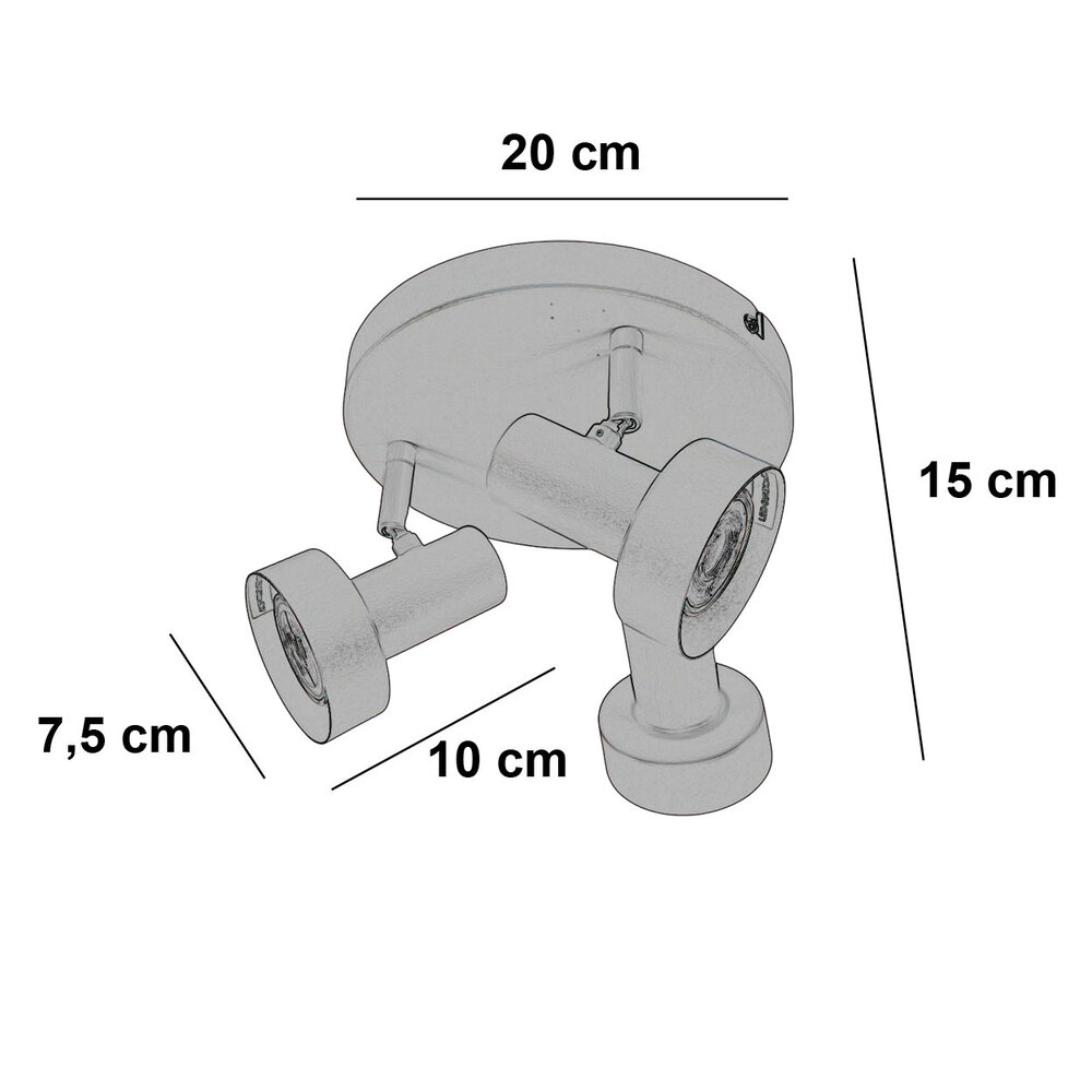 Freelight Spot Lunata 3 lichts Ø 20 cm beige Freelight Spot Lunata 3 lichts Ø 20 cm beige