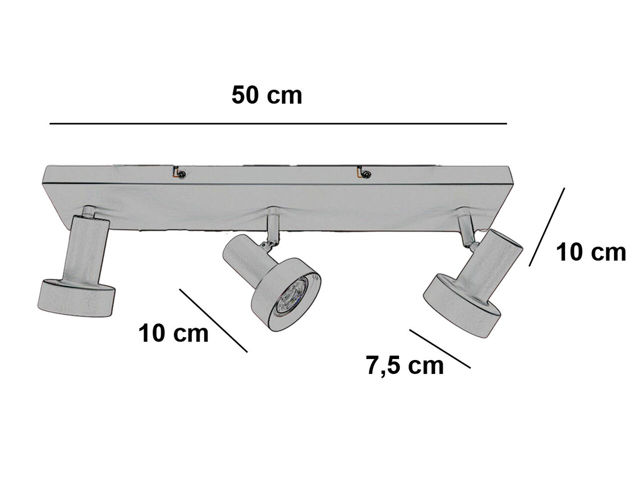 Freelight Spot Lunata 3 lichts L 50 cm beige Freelight Spot Lunata 3 lichts L 50 cm beige