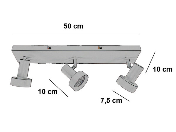 Freelight Spot Lunata 3 lichts L 50 cm beige Freelight Spot Lunata 3 lichts L 50 cm beige