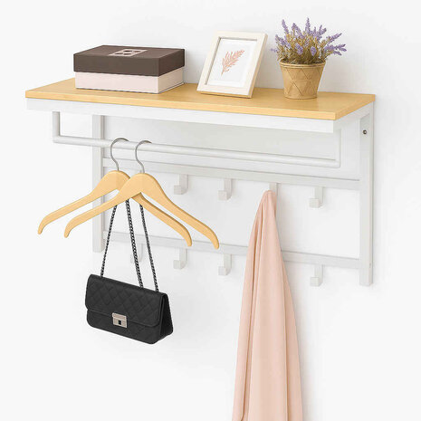 Ylumen Kapstok Wesly B 80 cm H 42 cm hout wit Ylumen Kapstok Wesly B 80 cm H 42 cm hout wit