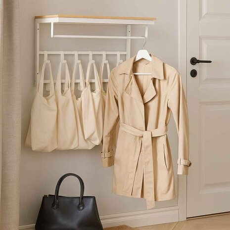 Ylumen Kapstok Wesly B 80 cm H 42 cm hout wit Ylumen Kapstok Wesly B 80 cm H 42 cm hout wit