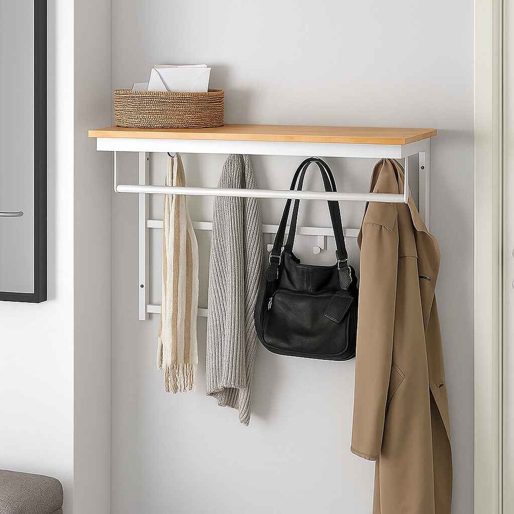 Ylumen Kapstok Wesly B 80 cm H 42 cm hout wit Ylumen Kapstok Wesly B 80 cm H 42 cm hout wit