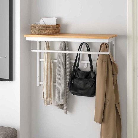 Ylumen Kapstok Wesly B 80 cm H 42 cm hout wit Ylumen Kapstok Wesly B 80 cm H 42 cm hout wit