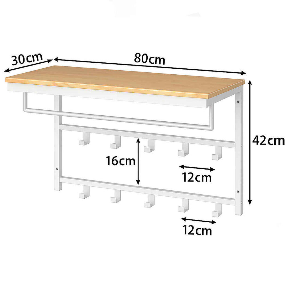 Ylumen Kapstok Wesly B 80 cm H 42 cm hout wit Ylumen Kapstok Wesly B 80 cm H 42 cm hout wit
